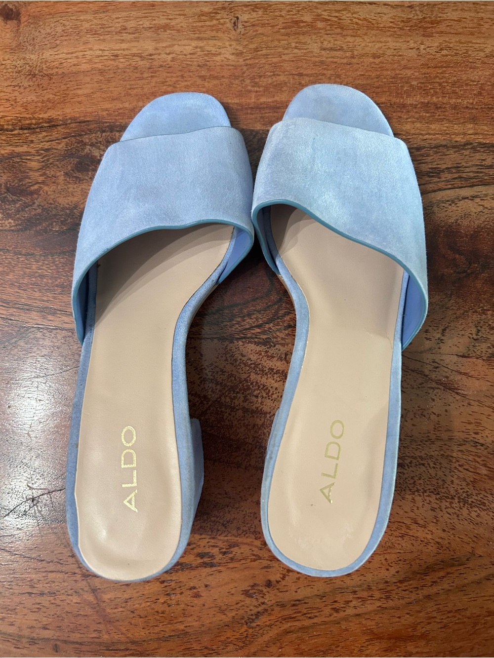 ALDO Light Blue Suede Slide Mules